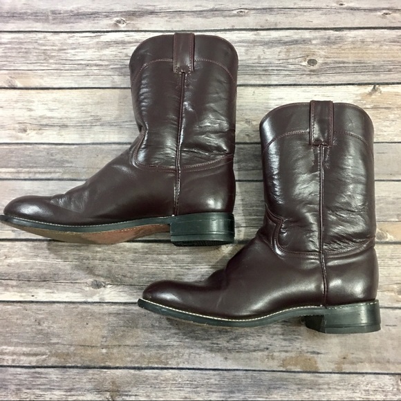 (SOLD) Justin Juniors Burgundy Chestnut Boots - Picture 2 of 7